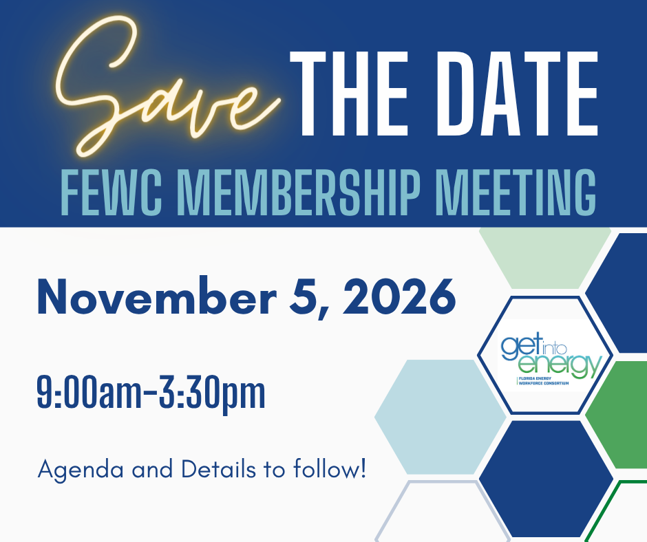 The Florida Energy Workforce Consortium is proud to support Careers in Energy Week in partnership with The Center for Energy Workforce Development. (88)